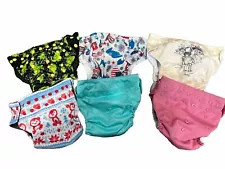 Cloth Diaper Covers Snap Mixed BRAND LOT OF 6 CUTE!