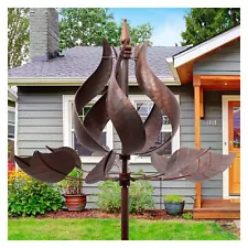 Yard Garden Wind Spinners - Large Tulip Outdoor Metal Wind Spinners with Stak...