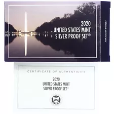 Empty Packaging Replacement Silver Proof Set Box & COA No Coins 2020