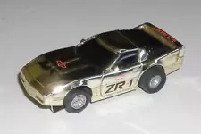 Vintage Tyco HO Slot Car Gold ZR-1 Corvette Battery tested Runs