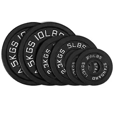 Cast Iron 2-Inch Olympic Weight Plates Set for Strength Training, Weightlifti...