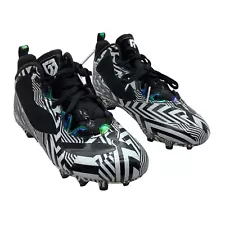 Adidas RGIII Football Cleats Shoes Big Kid 4 Black White Camouflage Zig Zag