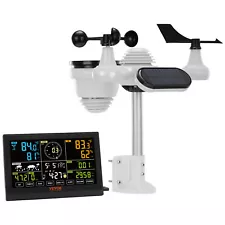 VEVOR 7-in-1 Wireless Weather Station 7.5 in Large Display for Indoor Outdoor