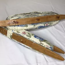 Set of 2 Vintage Wood Shuttles for Rag Rug Weaving Loaded w/Vintage Fabric