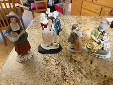 4 vintage Porcelain Figurines for Sale 6”-9” Tall