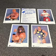 BUNDLE~1989 WWF SUPERSTARS 4 Autographed Photos~Hulk, Dusty, Piper & Ult Warrior