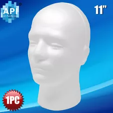 MALE FOAM MANNEQUIN MANIKIN head 11" wig display hat glasses 1pc