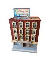 Vtg M.T.H. 4 Story City Building ~ Oktoberfest At The Babaria Gardens ~ T7694