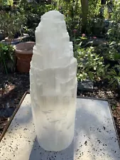 Natural Selenite Crystal Stacked Lamp