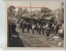 CRANFORD NJ ORIGINAL PHOTO TRAIN WRECK VINTAGE 8X10 INCH RAILROAD 1924