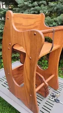 3-in-1 HIGH CHAIR Desk ROCKING HORSE Solid Amish Handmade Furniture