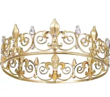 Royal King Crown for Men/Women (Unisex) - Metal Prince Crowns and Tiaras, Full r