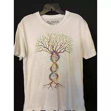 Into The Am Tree Of Life Shirt Mens Medium White Pullover DNA Double Helix