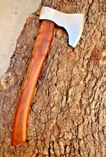 Custom forged AXE Viking Etching head Camping Cutting Jungle Bush Wood Hatchet