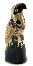 Detailed Hand Carved Buffalo Horn Eagle Hawk Bird 2.5”