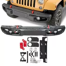 Steel Front Bumper for 2007-2018 Jeep Wrangler JK Rubicon 10th Anniversary Black