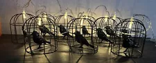 Halloween Metal Caged Raven Bird String Indoor LED Lights 10ct-Battery operated