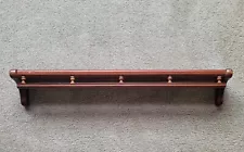 Vintage Wood Wall Mounted Display Shelf w/Bottom Rail & Plate Rest~25"x3½"x3½"