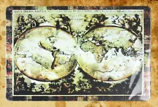 unframed artwork for sale world map tin metal sign