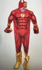 Rubies The Flash Costume Boys Size Medium 6-8 Super Hero Muscles Mask Red DC