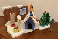 2003 MEMORY LANE PEANUTS Charlie Brown Christmas Tree Snoopy DogHouse FIGURE Set