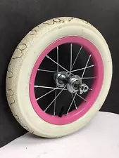 12" Front Bicycle Pink Wheel with 12-1/2" X 1-1/4" White Tire Kids Bike #H17