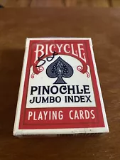 Bicycle Playing Cards Pinochle Jumbo Index 44 US Playing Card Co. Red Complete