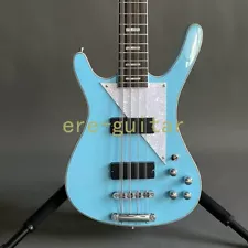 8+4 String Electric Bass Guitar Blue Color Chrome Hardware Pearl Pickguard