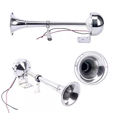 12V 16-1/8'' Marine Boat Stainless Steel Single Trumpet Horn Low Tone US SHIP