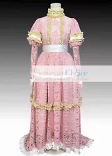 Victorian Edwardian Vintage Downton Abbey Garden Dress Formal Gown Theater 353