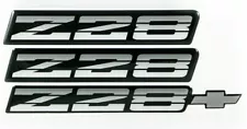 for 82-92 Camaro Z28 Tri Color Silver Rocker Bumper Emblem Set New