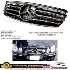 AMG Style grille E-Class Black-Chrome Star E320 E500 E55 2003 2004 2005 2006 New (For: 2005 Mercedes-Benz E500)