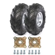 2pc 16x8-7 Tire 4 Lug Rim Wheel w/24T Axle Hub 110cc 125cc Go Kart ATV Dirt bike