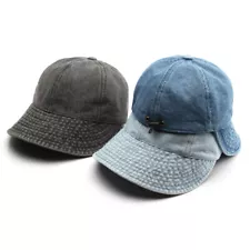 Men Vintage Casual Hats Sun Flip Cotton Short Brim Baseball Cowboy Caps Outdoor