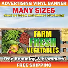 FARM FRESH VEGETABLES Advertising Banner Vinyl Mesh Sign fruit shop sale organic