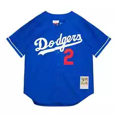 Mitchell & Ness Royal MLB Los Angeles Dodgers Tommy Lasorda Button Front Jersey