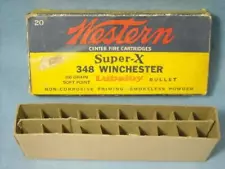 WESTERN CENTER FIRE CARTRIDGES SUPER-X 348 WHINCHESTER LUBALOY BULLET EMPTY BOX