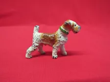 Vtg Hubley ? Cast Iron Miniature Airedale Terrier Dog Figurine for Doll House