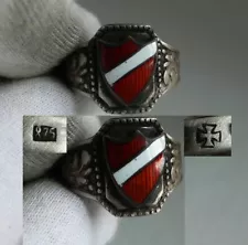 RING GERMAN WW2 WWII Pz.Gr.Div.Panzer Grenadier Tank Division Enamel Silver Ring