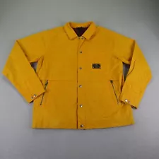 Nike SB Jacket Mens Large Yellow Skateboarding Skater Coat Zip Up Coaches Coat ^