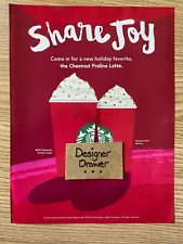 Starbucks 2001 Share Joy Chestnut Praline Latte Promotional Print Ad