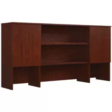 Pemberly Row 72" Engineered Wood Storage Hutch in Classic Cherry