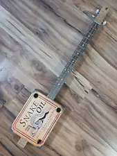 Acoustic Electric Cigar Box Guitar. 3 String Snake Oil.