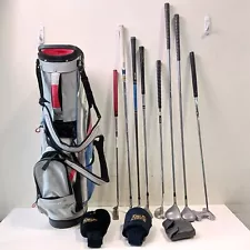 Bundle Of Assorted Golf Clubs In Maxfli Golf Bag