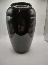 Black Glas Large Vase 9"