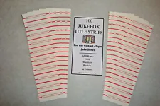 Jukebox Blank Title Strips, Jukebox Labels, 45rpm, 100 Strips, $4.99 Shipping!