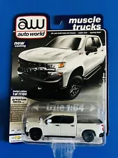 Auto World Muscle Trucks 2019 Chevy Silverado Z71 Custom Trail Boss; Pearl White