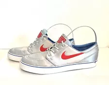 Nike SB Zoom Stefan Janoski Metallic Silver Red Blue 482972-064 Sz 12