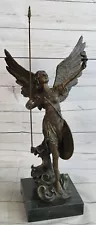 Roman Winged goddess Warrior of Victory Nike Signed Bronze Statue Sculpture Sale