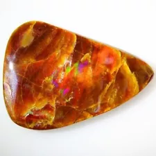 24.65 CT 100% NATURAL PLAY OF MULTI COLOR DRAGON SKIN AMMOLITE PEAR [AMMONITE]